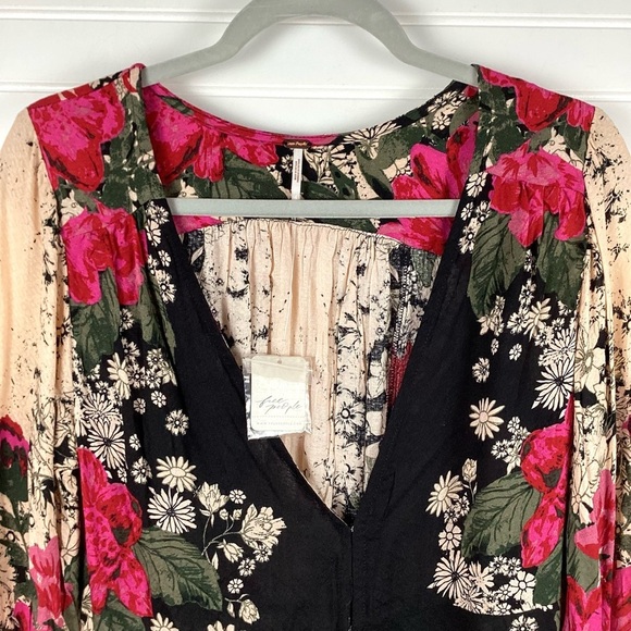 Free People Mikayla Boho Floral Printed Tunic Top Size S/P - Picture 3 of 13